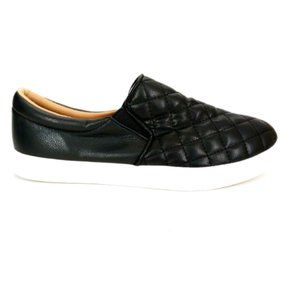 STQ Womens Faux Leather Quilted Fashion Sneakers‎ Comfort Nursing Shoes Black 9